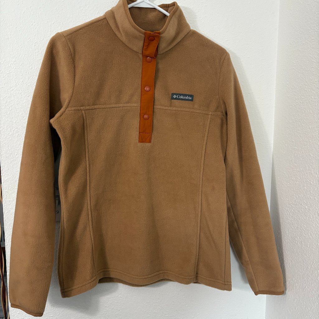 Columbia Benton Springs 1/2 Snap Fleece In Brown Size Small Long Sleeve